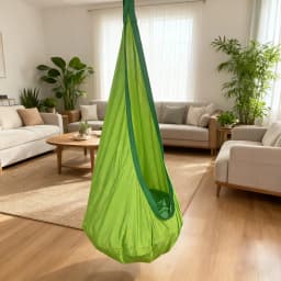 Heavy Duty Hammock Chair, Portable Indoor/outdoor Swing with Inflatable Pillow and Pocket - Ideal Choice for Camping and Balcony