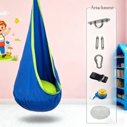 Heavy Duty Hammock Chair, Portable Indoor/outdoor Swing with Inflatable Pillow and Pocket - Ideal Choice for Camping and Balcony