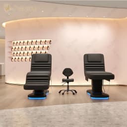 Electric Massage Bed With LED Light And PU Upholstery For Lash Facial Therapy Salon Spa And Beauty Clinic Use