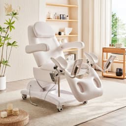 Electric Gynecology Exam Table With Metal Frame Synthetic Leather Upholstery And Stirrups For OB GYN Clinic Hospital Use