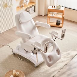 Electric Gynecology Exam Table With Metal Frame Synthetic Leather Upholstery And Stirrups For OB GYN Clinic Hospital Use