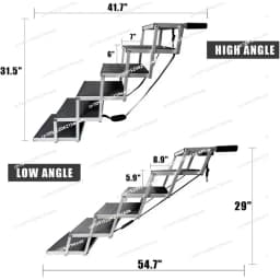 Suitable for 5/6 Steps Dog Ramp Pet Step Stairs with Nonslip Aluminum Fram Cat Dog Ladder for