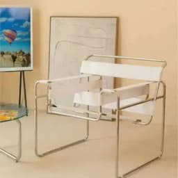 Leather Dining Light Single Sofa Luxury Saddle Leisure Stainless Steel Style Leisure Lazy Chair Home Sofa Design Chair