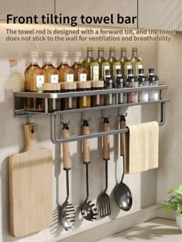 Kitchen Multifunctional Seasoning Storage Rack Wall Mounted Household Bathroom Wall Storage Rack