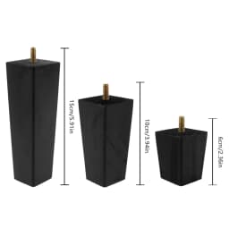 4pcs Wooden Sofa Legs 6/15/20cm Height Replacement Furniture Legs Black Square Furniture Feet for Sofa Couch Chair Bed Table Leg