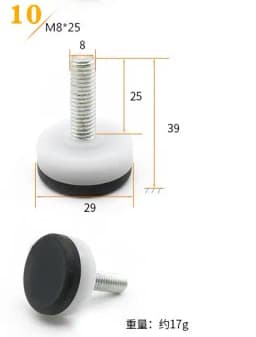 8pc/pack Anti-skid Furniture Adjustable Bolt Chair Feet Level Floor Protector Leg Pad Base M8 M6 Sofa Cabinet Table Mute Damping