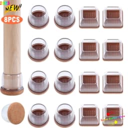 8PCS Soft Silicon Chair Leg Covers Felt Bottom Elastic Furniture Foot Protector Pads Anti-slip Table Legs Floor Protection Mat