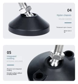 New Adjustable Leg Thread Type Adjustable Levelling Feet Swivel Base Articulating Leveling Legs Furniture Support Leg M8 M10 M12