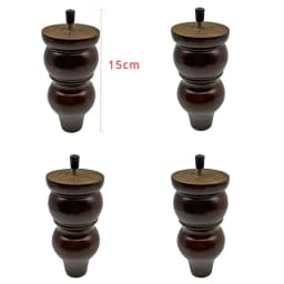 4pcs 15cm European Style Furniture Leg Solid Wood Sofa Legs Replacement Feet Fittings Coffee Table TV Cabinet Wooden Legs