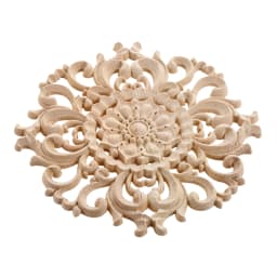 1pc Woodcarving Flower Decal Door Heart Decor Round Unpainted Hollow Branch Solid Wood Onlay European Style 12cm/15cm Disc