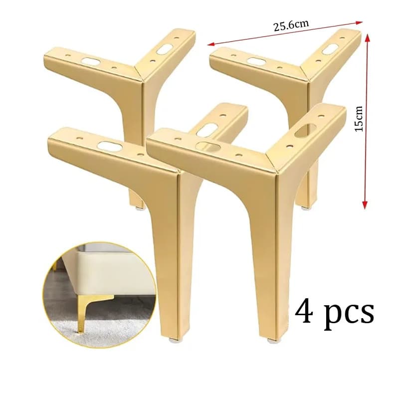 4Pcs Modern Triangle Metal Sofa Legs DIY Replacement Furniture Feet, Universal Cabinet Couch Chair Support Leg Hardware Accessor