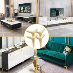 4Pcs Modern Triangle Metal Sofa Legs DIY Replacement Furniture Feet, Universal Cabinet Couch Chair Support Leg Hardware Accessor