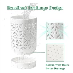 Orchid Pots with Holes,4 Inch Ceramic Orchid Pot for Repotting, Flower Planter Pot Indoor Outdoor, Breathable White
