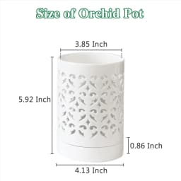 Orchid Pots with Holes,4 Inch Ceramic Orchid Pot for Repotting, Flower Planter Pot Indoor Outdoor, Breathable White