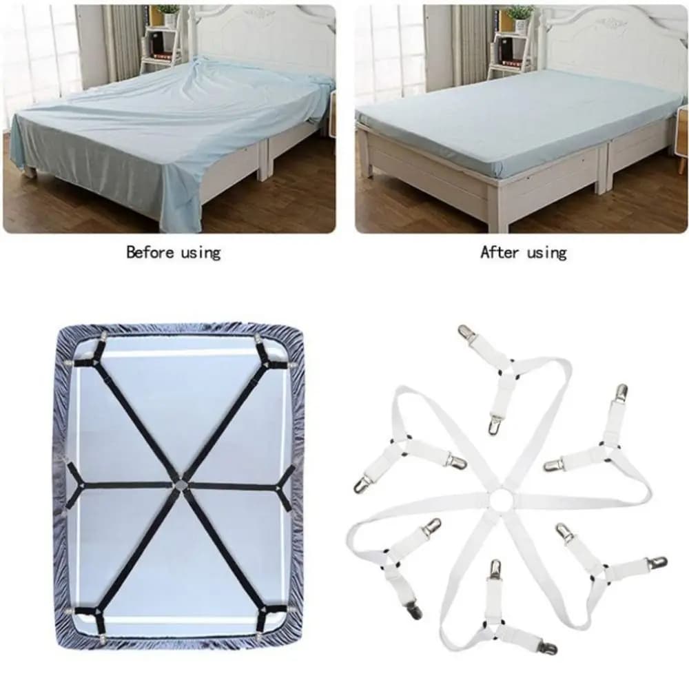 12 Clips Adjustable Elastic Bed Sheet Holder Mattress Clip Fasteners Cover Blankets Non-Slip Fixing Strap Grippers