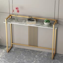 Luxury Hallway Slate Console Table Modern Minimalist Entrance Metal Long Side Table Fashionable Coffee Table Home Furniture