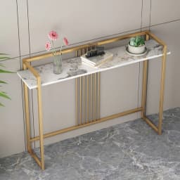 Luxury Hallway Slate Console Table Modern Minimalist Entrance Metal Long Side Table Fashionable Coffee Table Home Furniture