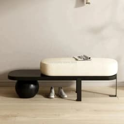 Creative U-shaped Footstool Solid Wood Bench Living Room Furniture Home Door Shoe Changing Stool Entrance Bedroom Bedside Stool