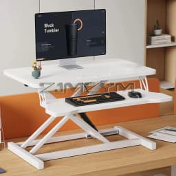 Height Adjustable 2 Tier Standing Desk Computer Stand Riser Pneumatic lifting Laptop Table Stand Workbench
