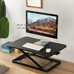 Height Adjustable 2 Tier Standing Desk Computer Stand Riser Pneumatic lifting Laptop Table Stand Workbench