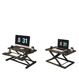 Height Adjustable 2 Tier Standing Desk Computer Stand Riser Pneumatic lifting Laptop Table Stand Workbench