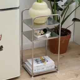 Modern Sofa Side Table Stainless Steel Coffee Table Living Room Corner Tables Multi Functional Storage Rack Kitchen Small Tables