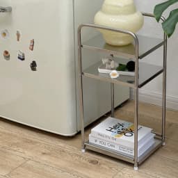 Modern Sofa Side Table Stainless Steel Coffee Table Living Room Corner Tables Multi Functional Storage Rack Kitchen Small Tables