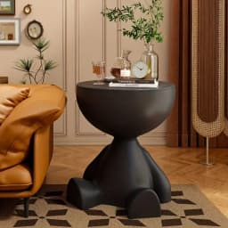 1pc bear shaped plastic multifunctional bedside table, easy to assemble, suitable for living room and bedroom storage