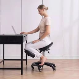Ergonomic Adjustable Saddle Chair - Posture Corrective Kneeling Stool for Office Computer Desk Chair for Adults & Students