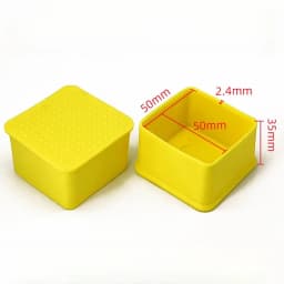 New 4pcs Yellow Square Tube And Round Tube Foot Pads/Pvc Soft Rubber Table And Chair Legs Anti Slip And Silent Protective Caps