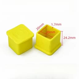 New 4pcs Yellow Square Tube And Round Tube Foot Pads/Pvc Soft Rubber Table And Chair Legs Anti Slip And Silent Protective Caps