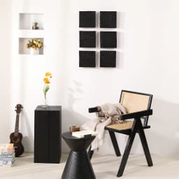 Wabi-Sabi Charred Wood Side Table Handcrafted Tree Stump Stool with Natural Texture Bedside Coffee Table for Home Decor