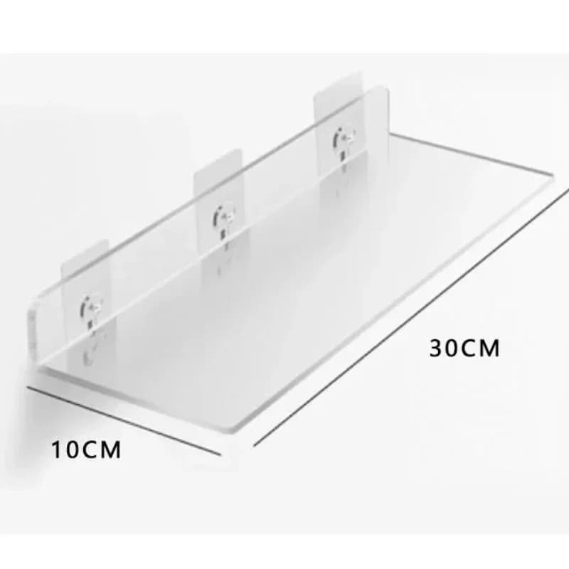 Clear Acrylic Wall Shelf Hanging Panel Perforated Bathroom Toilet Kitchen Storage Rack Acrylic Thickened Strong Stickers