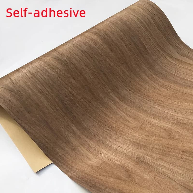 Self-adhesive Natural Wood Veneer Black Walnut for Furniture DIY Cupboard Door Repair, Furniture Veneer 55*250cm（W*L）