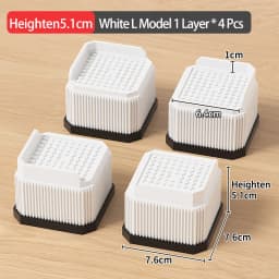 Adjustable-Height Square Furniture Risers: High Load-Bearing, Triple Anti-Slip, Ideal For Sofa, Table And Chair Leg Protection