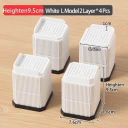 Adjustable-Height Square Furniture Risers: High Load-Bearing, Triple Anti-Slip, Ideal For Sofa, Table And Chair Leg Protection