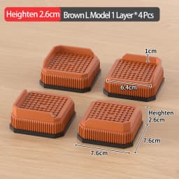 Adjustable-Height Square Furniture Risers: High Load-Bearing, Triple Anti-Slip, Ideal For Sofa, Table And Chair Leg Protection
