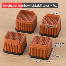 Adjustable-Height Square Furniture Risers: High Load-Bearing, Triple Anti-Slip, Ideal For Sofa, Table And Chair Leg Protection