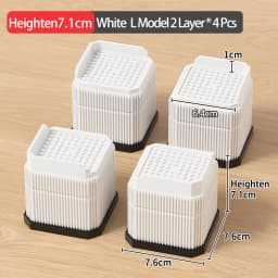 Adjustable-Height Square Furniture Risers: High Load-Bearing, Triple Anti-Slip, Ideal For Sofa, Table And Chair Leg Protection