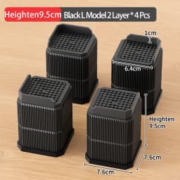 Adjustable-Height Square Furniture Risers: High Load-Bearing, Triple Anti-Slip, Ideal For Sofa, Table And Chair Leg Protection