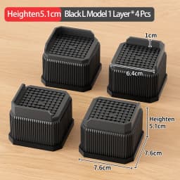 Adjustable-Height Square Furniture Risers: High Load-Bearing, Triple Anti-Slip, Ideal For Sofa, Table And Chair Leg Protection