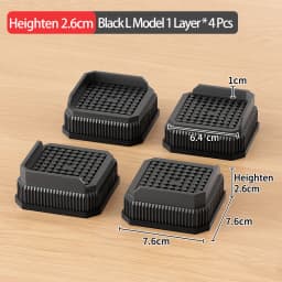 Adjustable-Height Square Furniture Risers: High Load-Bearing, Triple Anti-Slip, Ideal For Sofa, Table And Chair Leg Protection