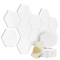 12 Pcs Self-Adhesive Hexagon Sound Insulation Foam Panel Home Studio Office Decoration Sound Insulation Panel Wall Sticker