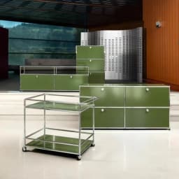 Sideboard Storage Cabinets Modular Combination Metal Frame for Living Room Office Drawers Customizable Large Storage Olive Green