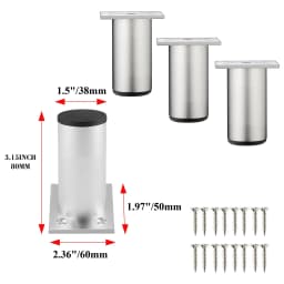 4pcs Furniture Legs Thickened Aluminum Alloy Cabinet Legs With Screws Adjustable Feet For Cupboard Sofa Kitchen Couch Bookcase