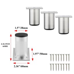 4pcs Furniture Legs Thickened Aluminum Alloy Cabinet Legs With Screws Adjustable Feet For Cupboard Sofa Kitchen Couch Bookcase
