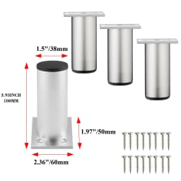 4pcs Furniture Legs Thickened Aluminum Alloy Cabinet Legs With Screws Adjustable Feet For Cupboard Sofa Kitchen Couch Bookcase