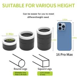 Stackable Furniture Heightening Foot Pads: Table Foot Pads, Tea Table & Cabinet Base Risers, Bed Leg Heightening Pads