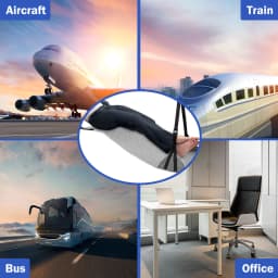 Airplane Foot Hammock Nylon Travel Foot Rest With Adjustable Strap Upgraded Comfortable Airplane Foot Sling for Travel Office