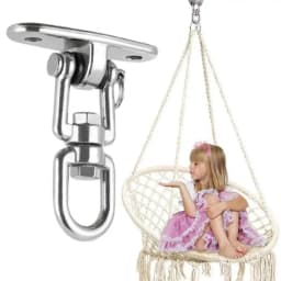 360 Rotating Swing Hangers Set 304 Stainless Steel Hanging Brackets Hammock Chair Hooks Ceiling Wall Mount Heavy Duty